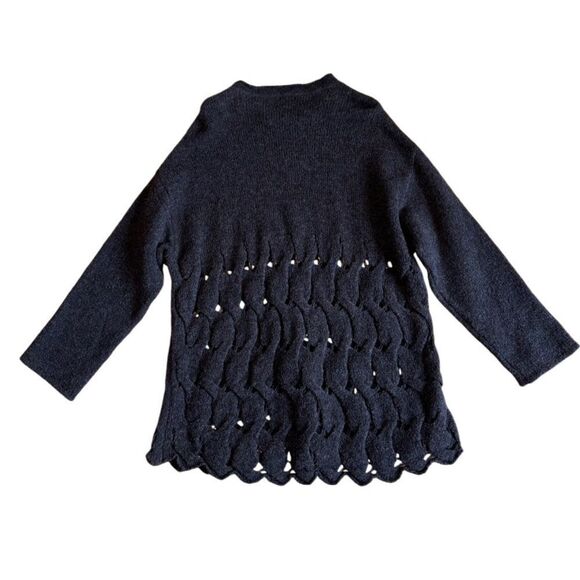 MARC CAIN Women's Virgin Wool Knit Tunic Sweater in Dark Grey Size 8 - Picture 2 of 9